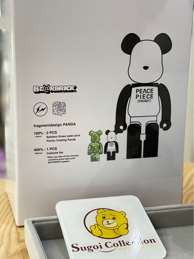 BE@RBRICK x Fragment Design Panda Peace Piece 100%+100%+400%/1000% bearbrick clot fragmentdesign frgmt